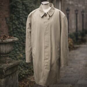 80s Vintage Men's Khaki Stafford All Weather Trench Coat - XL Long